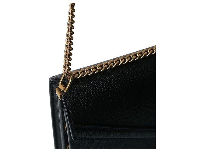 Saint Laurent Cassandra Monogram Schultertasche Schwarz - Ansicht 8