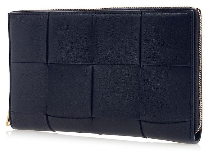 Bottega Veneta Portafoglio lungo con zip Intrecciato da donna Nero - vista 2