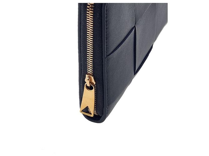 Bottega Veneta Portafoglio lungo con zip Intrecciato da donna Nero - vista 7