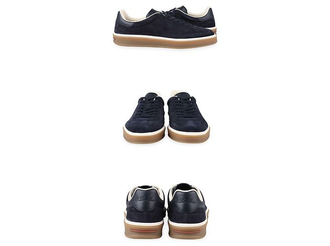 Loro Piana Sneakers Tennis Walk in camoscio da uomo (Navy) - vista 4