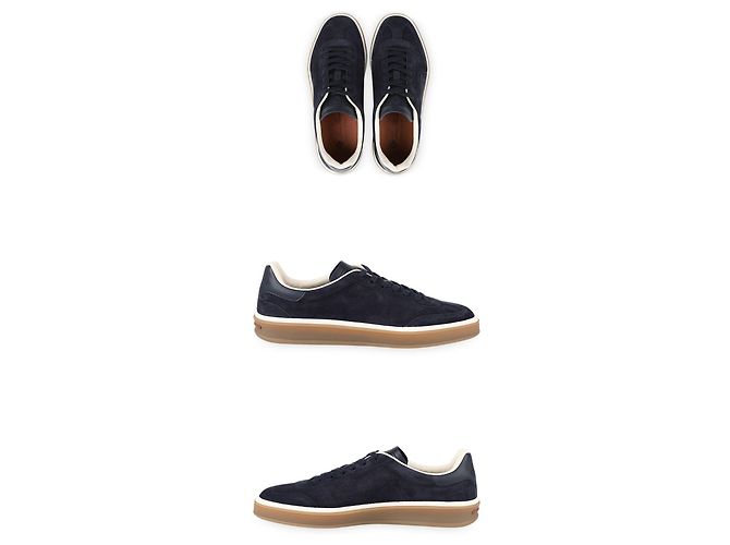 Loro Piana Sneakers Tennis Walk in camoscio da uomo (Navy) - vista 5