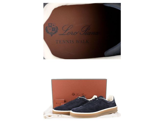 Loro Piana Sneakers Tennis Walk in camoscio da uomo (Navy) - vista 7