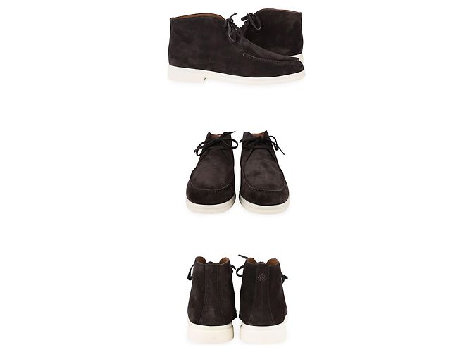 Loro Piana Stivaletti Angle da uomo Work and Walk (Evanoh) Nero - vista 4