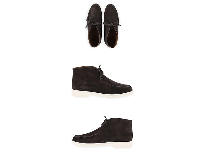 Loro Piana Stivaletti Angle da uomo Work and Walk (Evanoh) Nero - vista 5