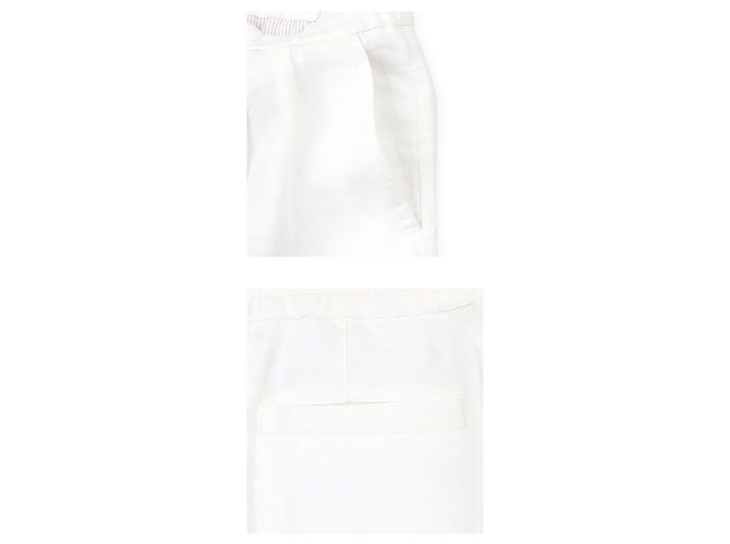Brunello Cucinelli Bermuda in lino con coulisse da uomo (White) - vista 4