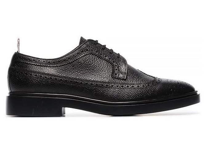 Thom Browne Scarpa Longwing Brogue in pelle grana pebble con suola in gomma - vista 3