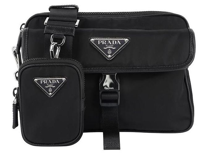 Prada Borsa a tracolla Logo Re-Nylon Saffiano - vista 9