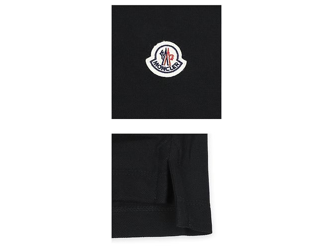 Moncler Baumwolle PK Kurzarmshirt mit Logo-Patch für Damen Schwarz - Ansicht 4