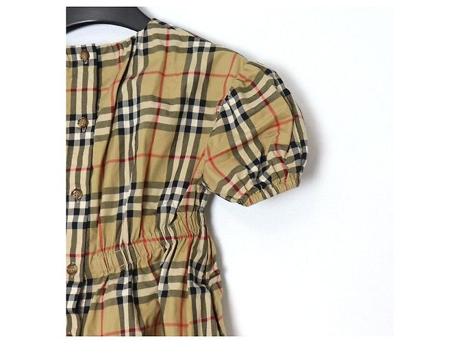 Burberry Abito in cotone stretch a quadretti per bambine - vista 3