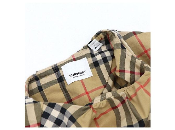 Burberry Abito in cotone stretch a quadretti per bambine - vista 6