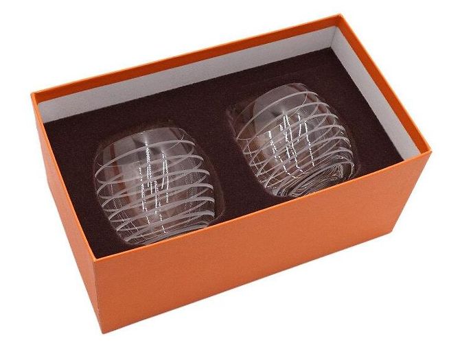 Hermès Fanfare Crystal Old Fashioned Glas-Set Weiß - Ansicht 4