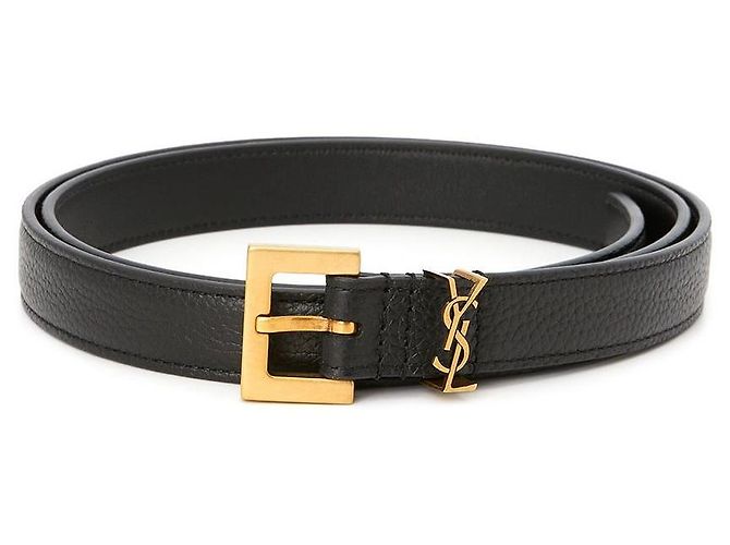 Saint Laurent Cintura Monogram da Uomo Nero - vista 2