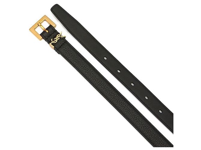 Saint Laurent Cintura Monogram da Uomo Nero - vista 4