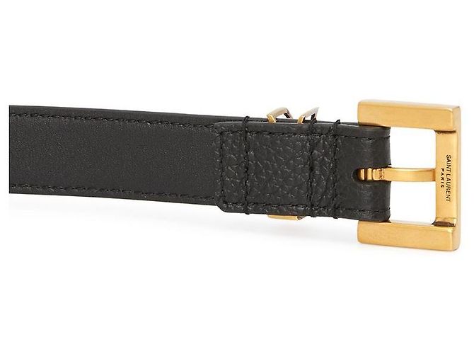 Saint Laurent Cintura Monogram da Uomo Nero - vista 5