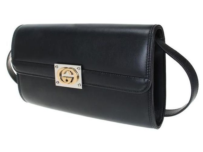 Gucci Borsa a spalla piccola doppia interlocking stamp : Nero - vista 2
