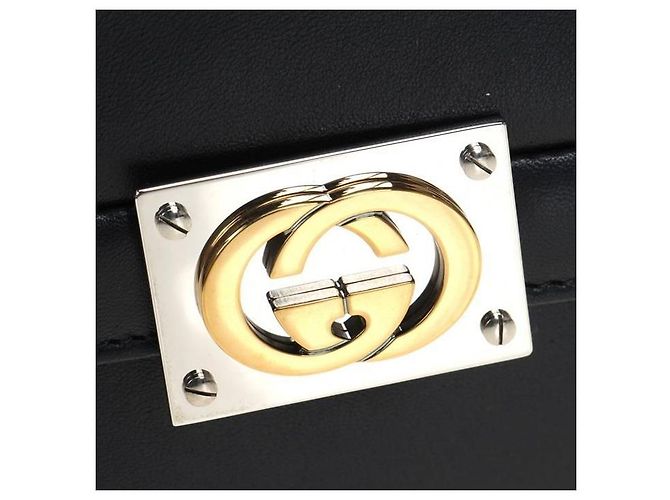 Gucci Borsa a spalla piccola doppia interlocking stamp : Nero - vista 7