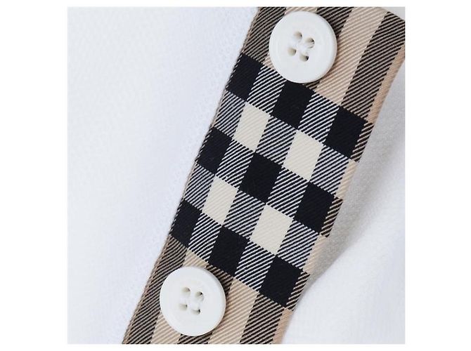 Burberry Polo in piqué di cotone con motivo monogramma - vista 4