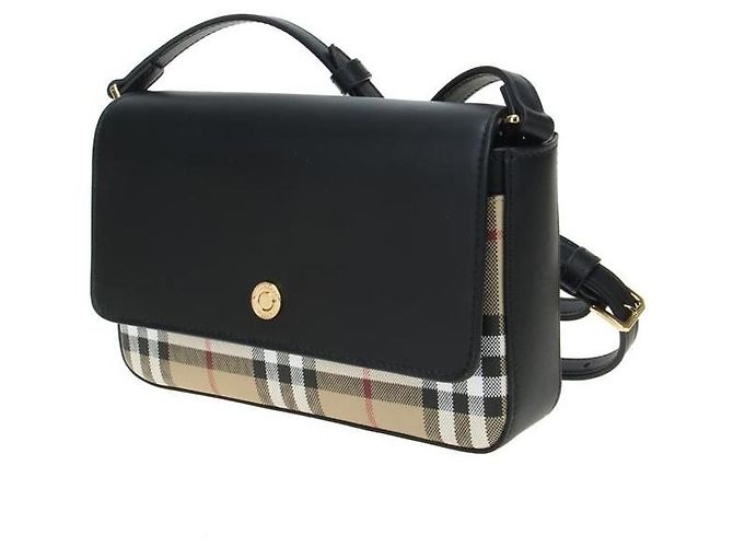 Burberry Vintage Karierter Leder-Notizbuchtasche Schwarz - Ansicht 2