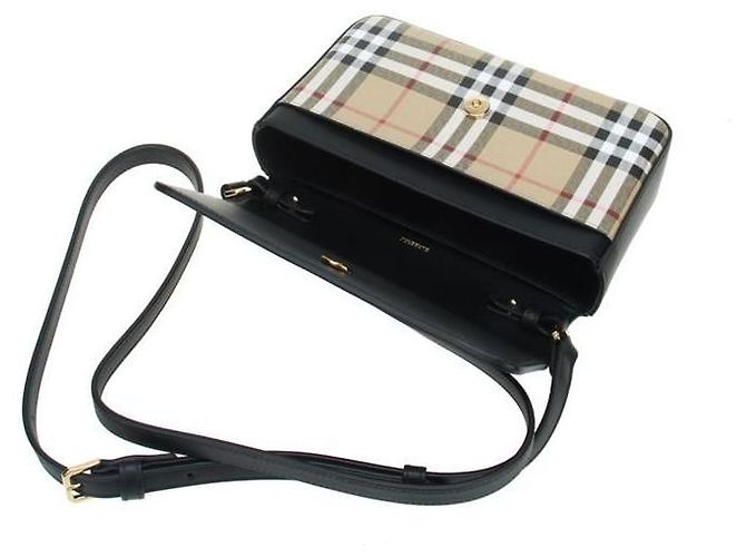 Burberry Vintage Karierter Leder-Notizbuchtasche Schwarz - Ansicht 4