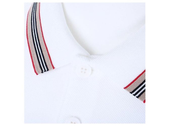 Burberry Polo de piqué de algodón con cuello a rayas Plata - vista 4
