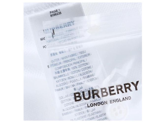 Burberry Polo de piqué de algodón con cuello a rayas Plata - vista 6