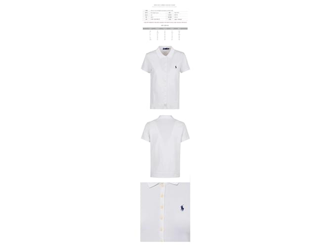 Ralph Lauren Besticktes Button T-Shirt Weiß - Ansicht 2