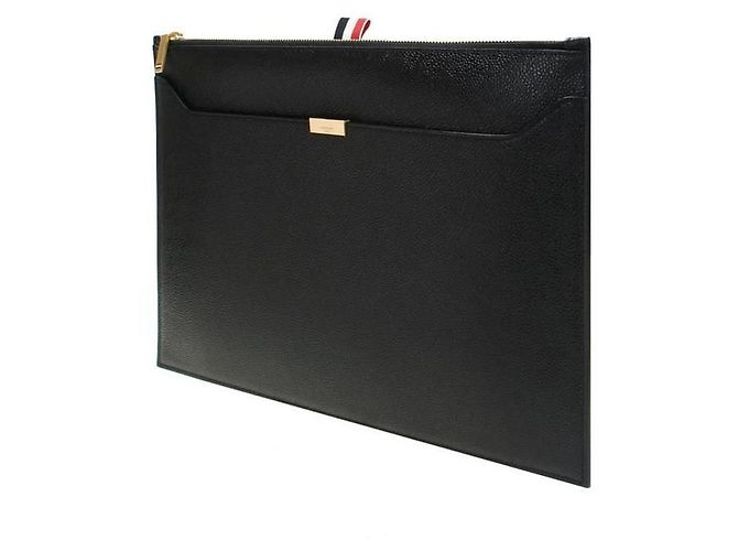 Thom Browne Pochette porte-documents en cuir RWB Tab Noir - vue 2
