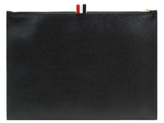 Thom Browne Pochette porte-documents en cuir RWB Tab Noir - vue 3