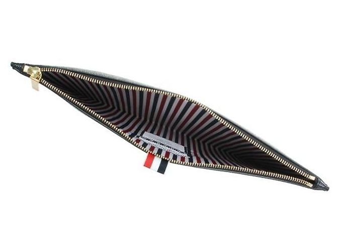Thom Browne Pochette porte-documents en cuir RWB Tab Noir - vue 4