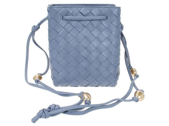 Bottega Veneta Picca borsa bucket Intrecciato stamp : Blu - vista 3