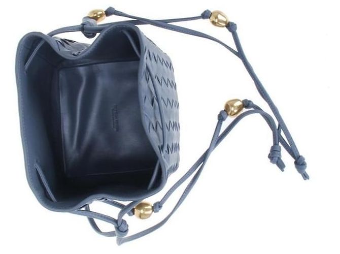 Bottega Veneta Picca borsa bucket Intrecciato stamp : Blu - vista 4