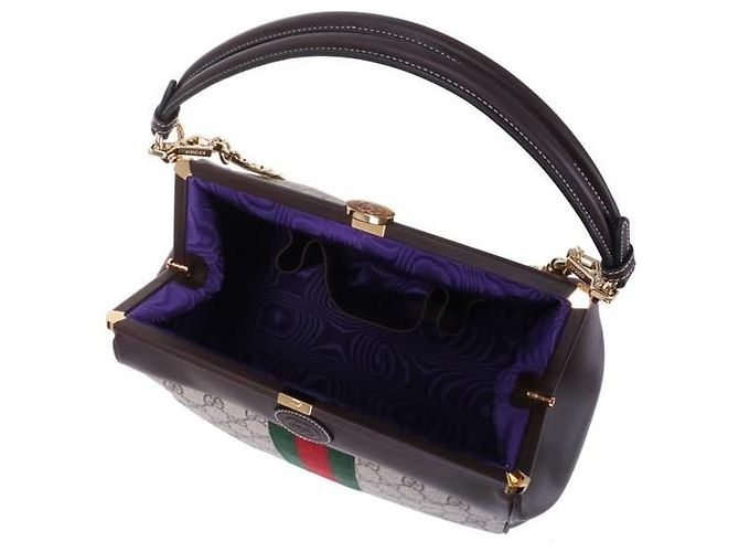 Gucci Borsa GG Supreme Bargo Small Top Handle stamp: Multicolore - vista 4