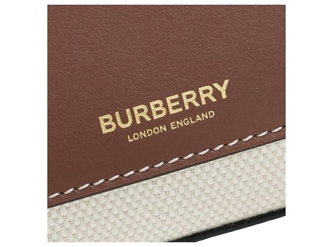 Burberry Zweifarbige Mini-Tasche aus Canvas und Leder stamp: Rot - Ansicht 5