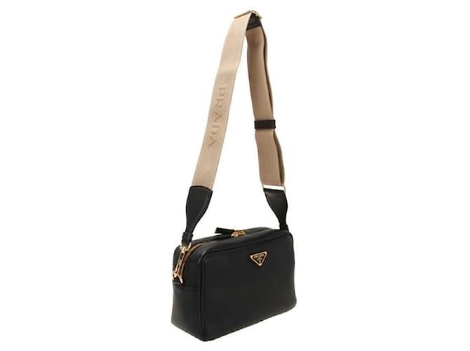 Prada Borsa a tracolla in pelle morbida Nero - vista 2