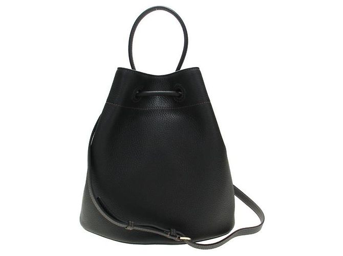 Burberry Piccola borsa bucket TB in pelle grana Nero - vista 3