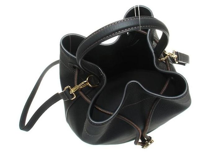 Burberry Piccola borsa bucket TB in pelle grana Nero - vista 4
