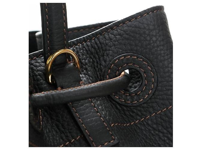 Burberry Piccola borsa bucket TB in pelle grana Nero - vista 8