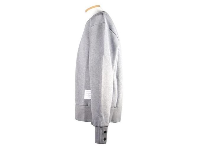 Thom Browne Jersey de punto con raya central en la espalda stamp: Plata - vista 2
