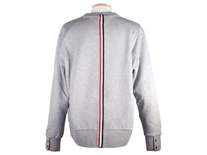Thom Browne Jersey de punto con raya central en la espalda stamp: Plata - vista 3