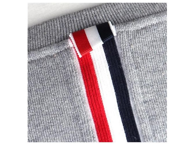 Thom Browne Jersey de punto con raya central en la espalda stamp: Plata - vista 4