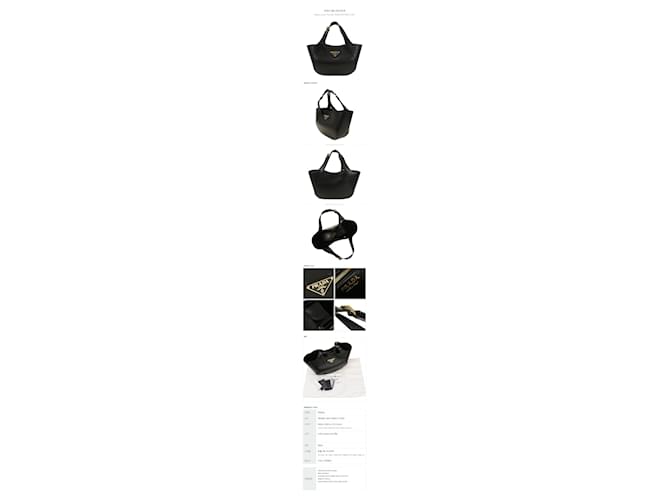 Prada Medium Leder Tote Bag stamp: OOO Schwarz - Ansicht 12
