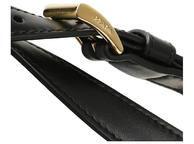Prada Medium Leder Tote Bag stamp: OOO Schwarz - Ansicht 8