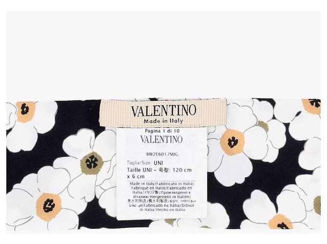 Valentino Schmaler Seidentwill-Schal mit Blumenmuster Mehrfarben - Ansicht 6