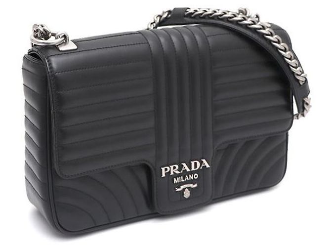 Prada Borsa a spalla e borsa a tracolla Diagram Large Silver Chain Nero - vista 2