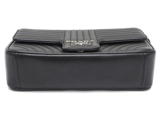 Prada Borsa a spalla e borsa a tracolla Diagram Large Silver Chain Nero - vista 6