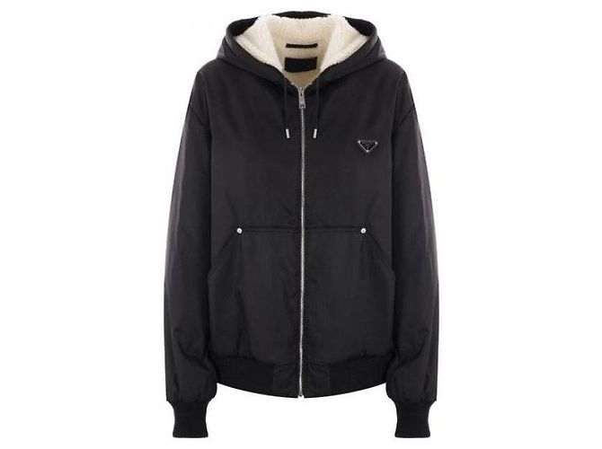 Prada Giacca con cappuccio in Re-Nylon Nero - vista 4