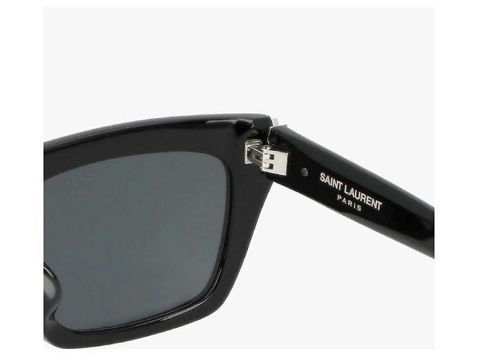 Saint Laurent Gafas de sol Cassandra Monogram Square Flat Top Asian Fit Castaño - vista 7