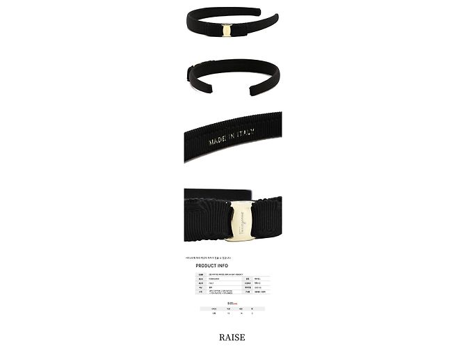 Salvatore Ferragamo Fascia per capelli con nastro dorato Nero - vista 2