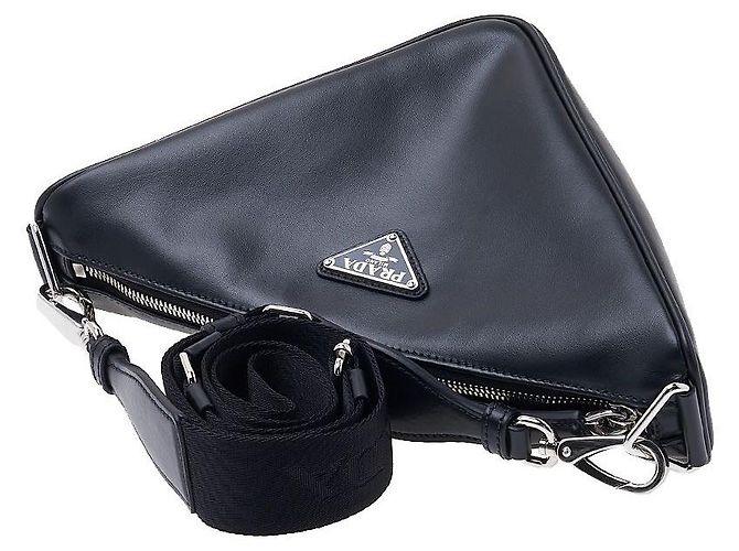 Prada Bolsa de ombro triangular em couro para homem ASK (OLO) Preto - vista 4