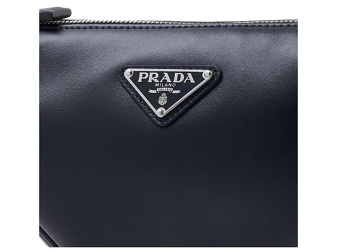 Prada Bolsa de ombro triangular em couro para homem ASK (OLO) Preto - vista 6